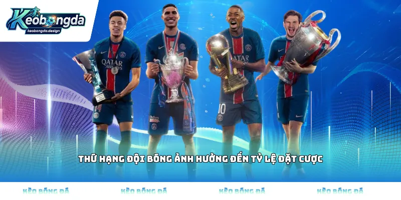 Thứ hạng đội bóng ảnh hưởng đến tỷ lệ đặt cược